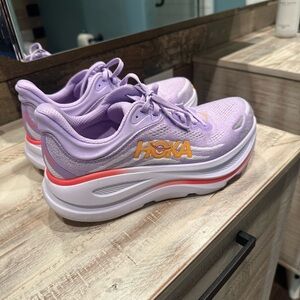 Hoka Purple and Orange Athletic Shoes with Cushioned Midsole